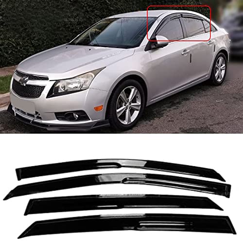 Fits For 2012-2015 Honda Civic Sedan 3D Wavy Mugen Style Window Visor Rain Guard Deflector