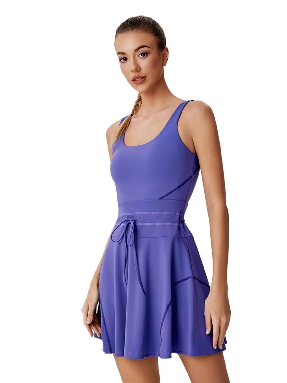 Completo Tennis Donna Abito da Tennis da Donna, for Sport all'Aria Aperta, con Coulisse Regolabile sul Retro a Forma di U, for Fitness