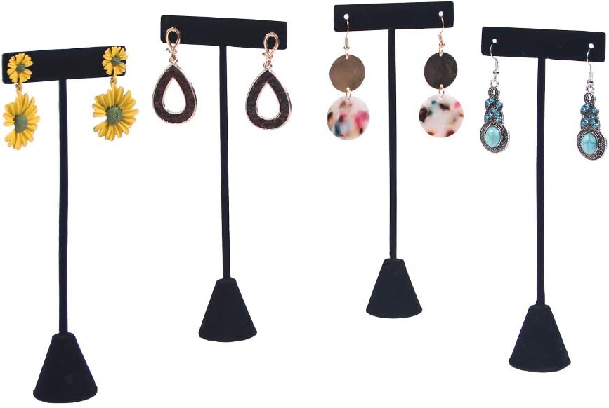 Ikee Design Earring Stand Display Set, 6Pcs Black Velvet T