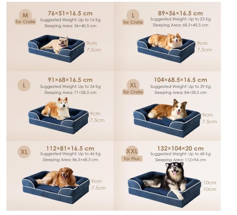 Panier chien mémoire de forme XL avec mousse orthopédique