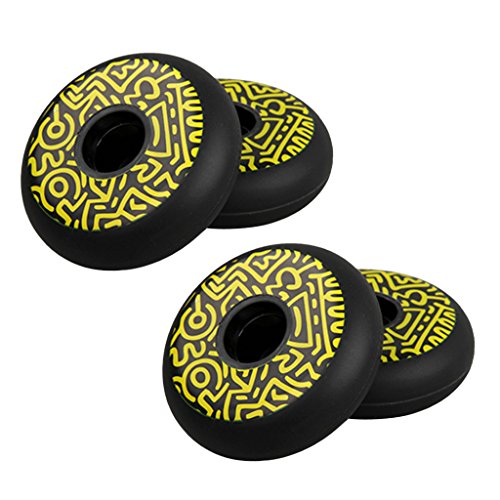 YIJU 4 Peças Pretas Rodas de Patinação de Velocidade Roller Inline Skate Rodas PU - 72mm