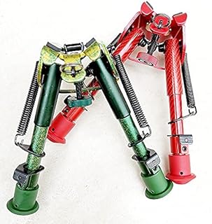 6-9'' Inches Carbon Fiber Bipod Aluminum Bipod with Picatinny Rail Adapter Sling Mount Red/Camo Green - Active-8