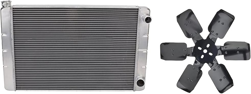 Universal SBC Double Pass Radiator Kit w/Mechanical Fan, 24 Inch