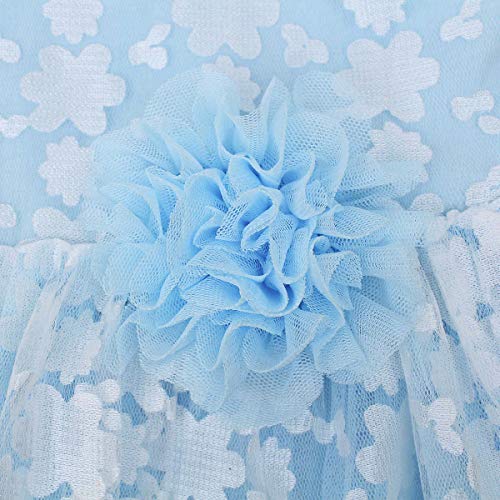 Girls' Blue Sleeveless Floral Special Occasion Dress3