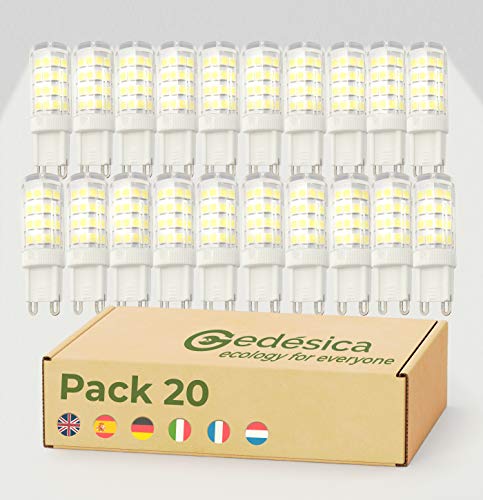 PACK X20 Bombilla Led G9, Bombilla G9, G9 Led, Bombillas Led G9, 4500K Luz Blanca Neutra 5W Equivalente a 50W Lampara Halógena, 600LM, No regulable, 360 Grados, Iluminación Hogar, Salon, Dormitorio Cover