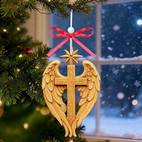 Angel Wings Cross Ornament