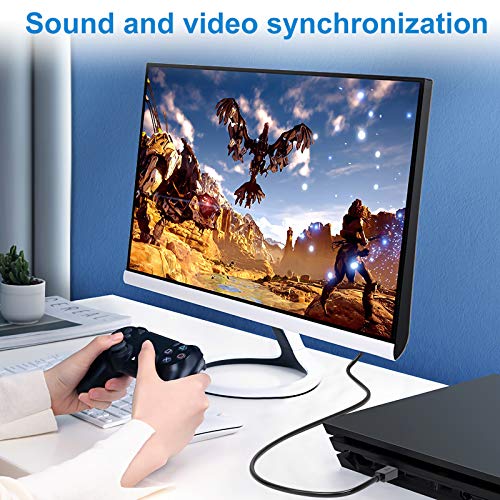 Image of KISSU Mini Displayport to Displayport Cable, Mini DP to DP Cable, DP to mDP Cable, 5ft, 4K@60Hz / 2K@144Hz, Male to Male, Gold-Plated Cord, for Laptop PC TV etc- Black