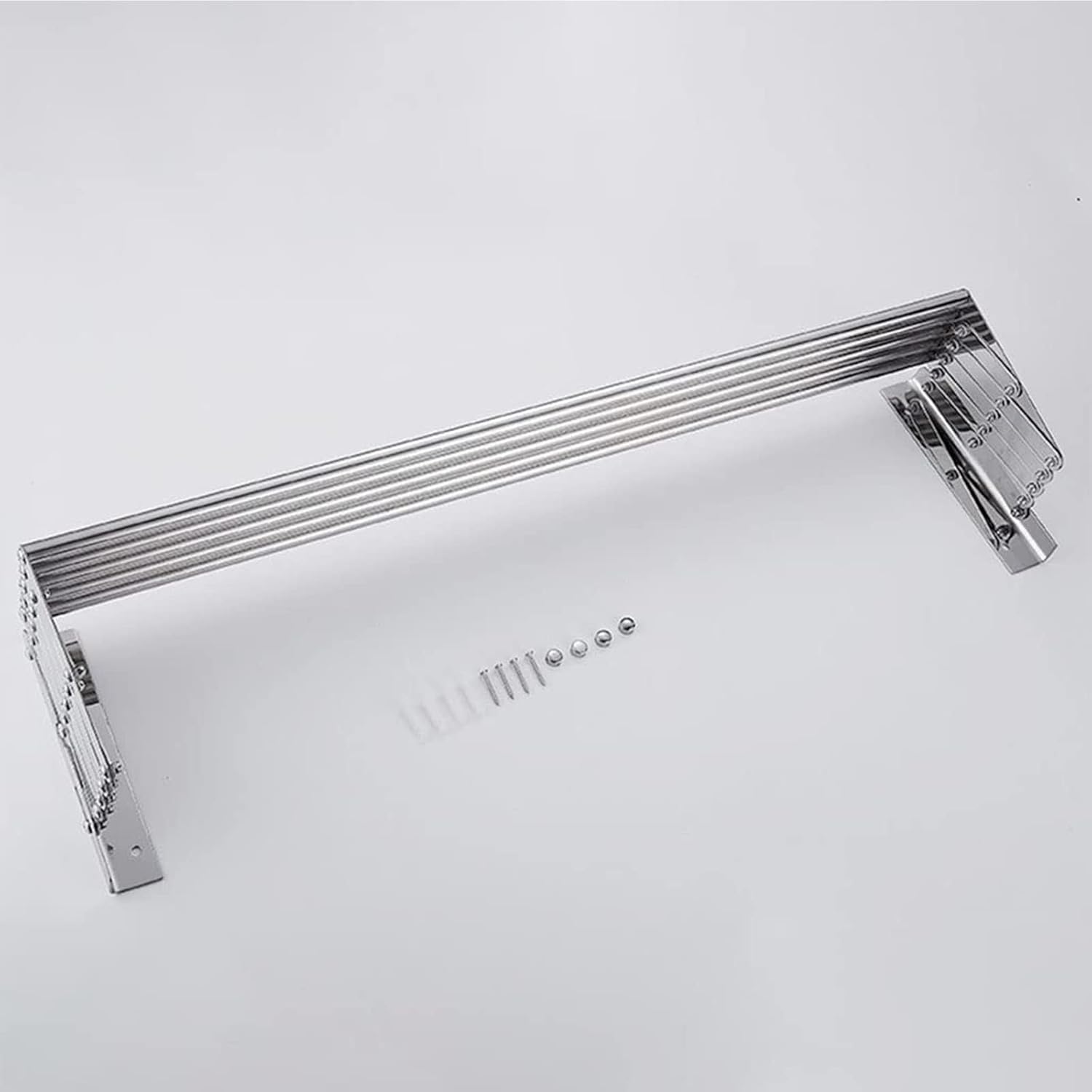 Stainless Steel 5 Rods Collapsible Drying,Laundry Drying Rack Expandable Wall Mount for for Suit Jacket Trousers Shirt Dress Blouse,100Cm,70cm