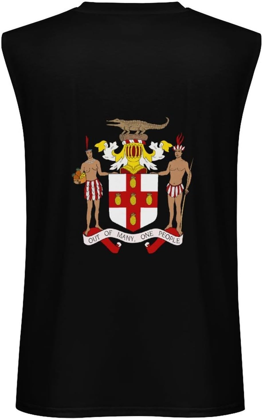 Coat of Arms of Jamaica Men Summer Sleeveless Crew Neck Top 5XL