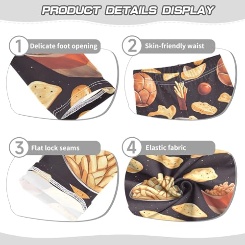 Football Food Funny Design Girls Leggings Ultra Soft Compression Yoga Gym Pants for Kids 4-10T3