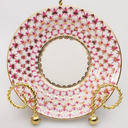 Imperial / Lomonosov Porcelain Teacup W/ Saucer "Net-Blues" #TOP2