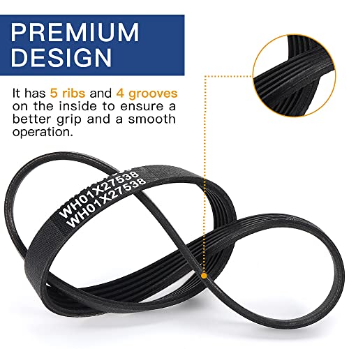 4-Pack Washer Drive Belt 27001006 - Replacement For Amana, Maytag, Speed Queen Top Load Washers