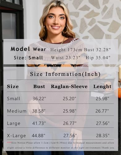 Image of Women's Long Sleeve Crewneck Casual Fall Winter Fair Isle Pullover Sweaters