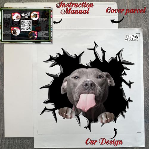 Image of Vinyl Dog Stickers - Car Decals for Women, Dog Lover Gift (Pitbull Car Decal)