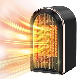 Electric Fan Heater, Sunitact PTC Ceramic Heaters for Home Low Energy Silent Portable Heater 1200W Fast Heating, Energy Efficient Space Mini Heater, Small Room Heater, Overheat & Tip-over Protection