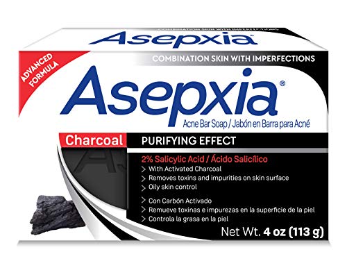 Asepxia Cleansing Bar Charcoal, 4 Ounce, 5 Count