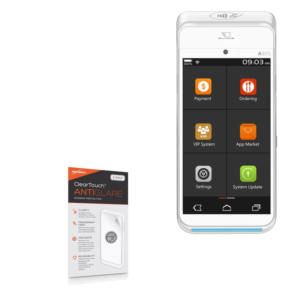 PAX A920 Lot de 2 films protecteurs d'écran pour PAX A920 Transparent