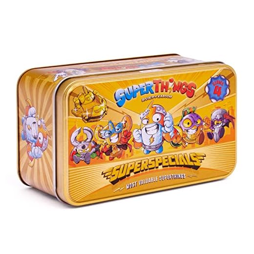 SUPERTHINGS Lata Gold Serie 4, Incluye el ultrararo (Kid Kazoom), los 2 líderes Dorados, los 6 capitanes Plateados y los 2 Blasterjets Dorados