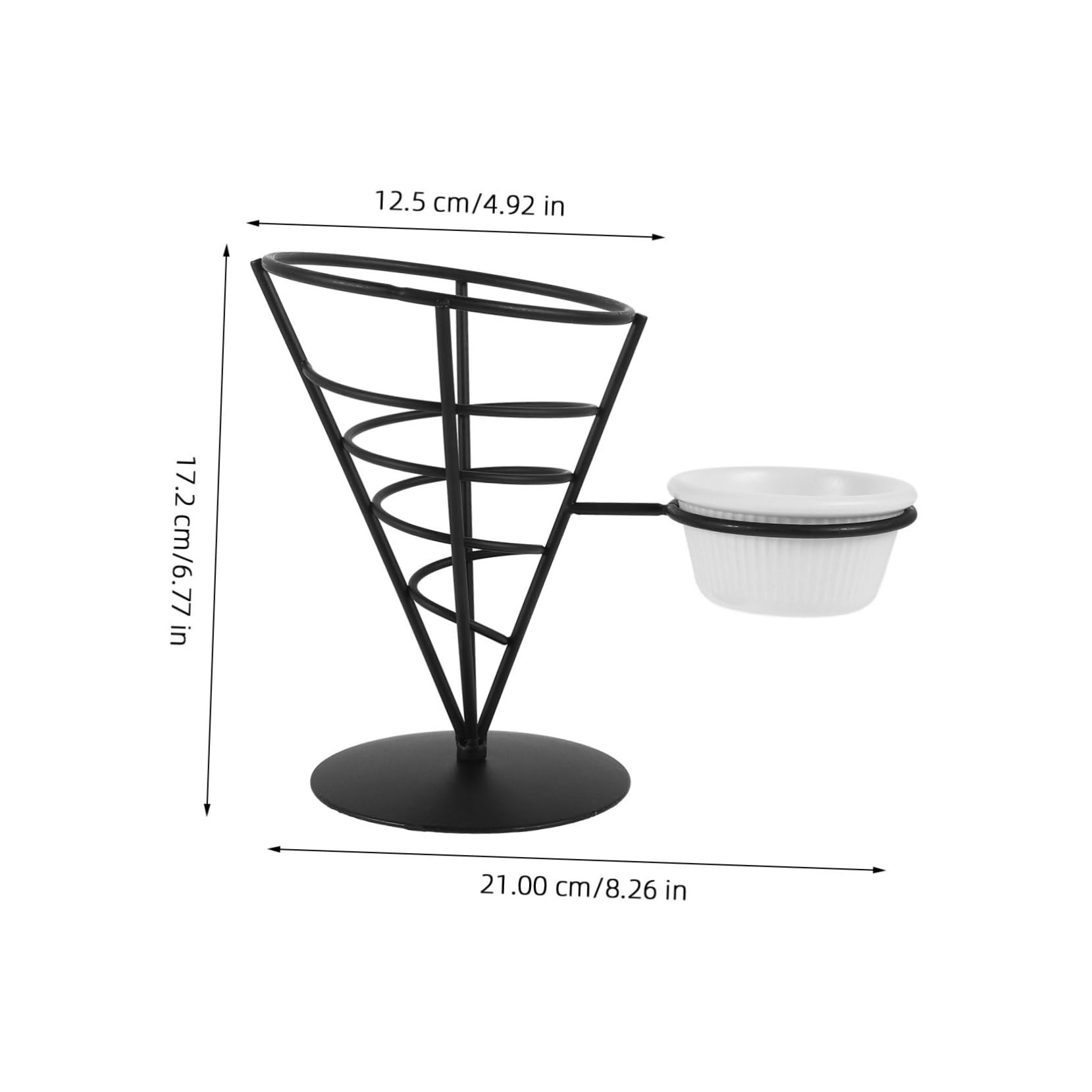 SOLUSTRE Sleek French Fries Chips Holder Snack Stand Appetizer Serving Rack Iron Wire Basket Home Restaurant Decor