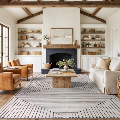Tapete decorativo beige 120x96 cm Rugshop miniatura 1