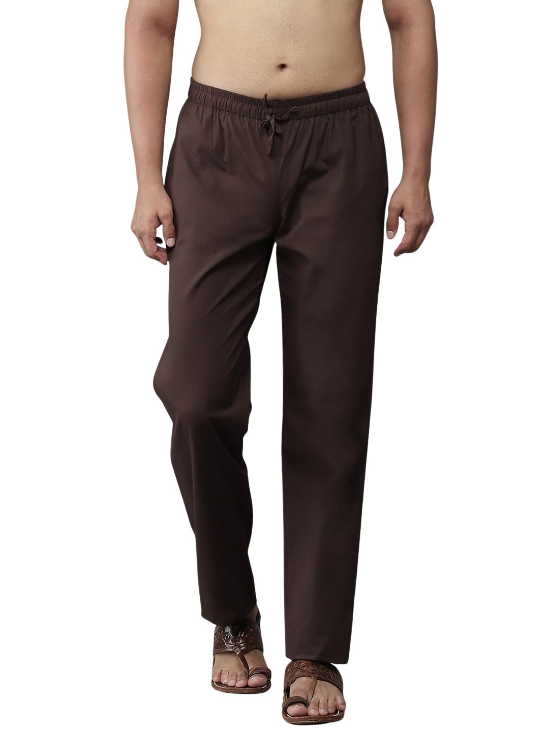 See Designs Men's Regular Pyjama (Sdpj110_Brown_L)