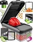 Fullstar Gemüseschneider Mandoline Gemüsehobel - Gemüse Schneider Gurkenhobel Zwiebelschneider Kartoffelschneider Obstschneider (Alltags 2-in-1, Schwarz)