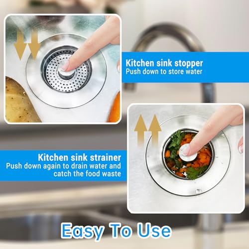 Colador desagüe de fregadero de cocina 3 en 1 acero inox miniatura 3