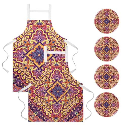 Tablier de cuisine pour nettoyage de la maison et pâtisserie lot de 2