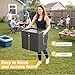 Greesum Outdoor Storage Box 31 Gallon Storage Box with Lid for Patio Furniture, Garden Tools, Pool Supplies, Waterproof and UV Resistant, Lockable, Dark Grey