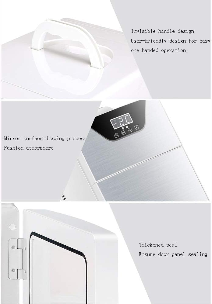 Mini Fridge, 20-Liter Mini-Fridge Cooler/Warmer for Bedroom, Cars, Homes, Offices, Dorms - Gold/Silver