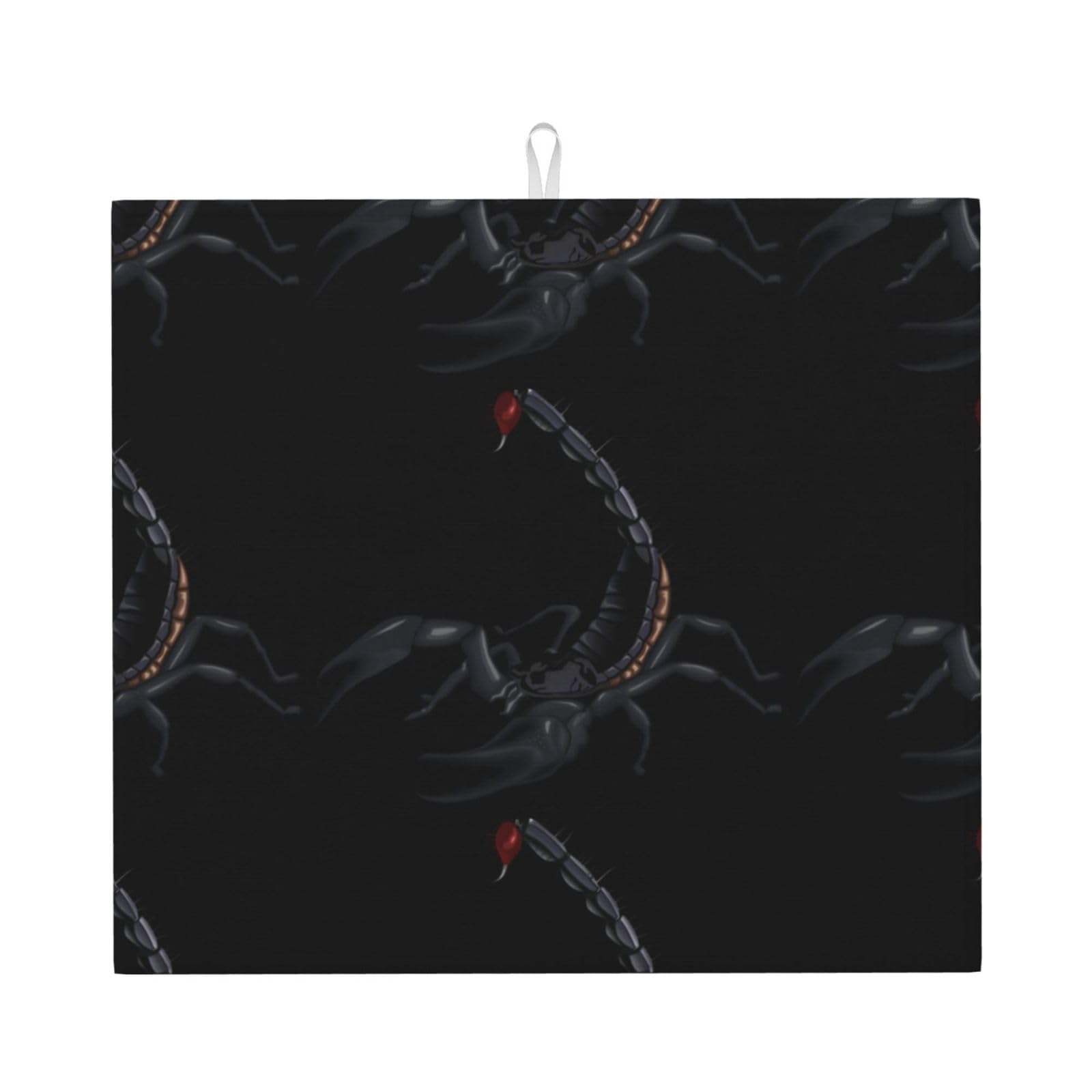 WHJSHOP Scorpion Prints Kitchen Drying Mat – Absorbent Dish Throw for Countertops, Quick-Dry Non-Slip Layer with Colorful Prints, Ideal Housewarming Gift
