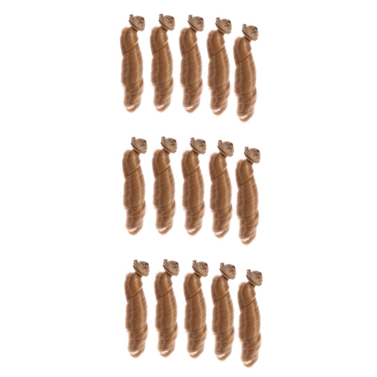 POPETPOP 15 pcs doll hair wefts for wig doll curly doll hair doll hair row DIY dolls hair doll hair tool doll hair for crafts doll wig wigs for dolls wild hearts crew doll hair crafts curls