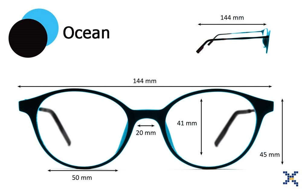 Pixel Lens Vogue Occhiali, per PC, TV, Tablet, Gaming Contro STANCHEZZA Occhi, Massimo Comfort VISIVO, Montatura Leggera, CERTIFICATI Luce Blu -41% E UV -100% Test università Torino (+1.00)