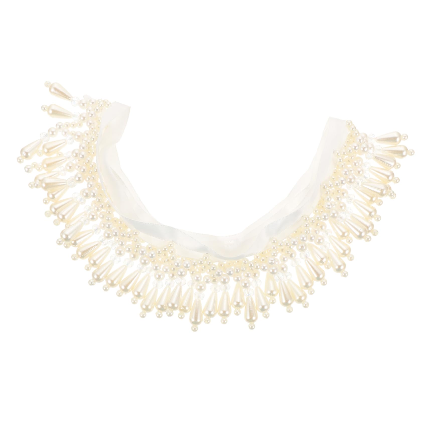 Beatifufu Pearl Trim for Craft Making Elegant Pearl Tassel Skirt Ribbon for Clothing Decoration for Accessories Bridal Headpieces and Bracelets