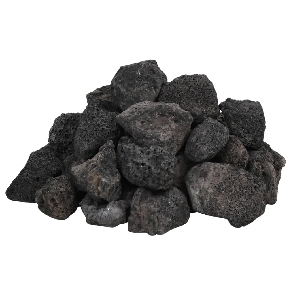 vidaXL Rocas Volcánicas, Piedras para Fondo de Acuario Pecera, Rocas de Lava Decorativas, Piedras para Peces de Tanque, Negras 25 kg 3-5 cm