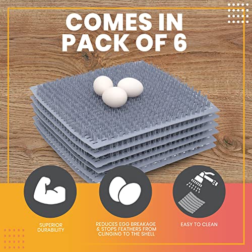 EZ.SIMPLY Waschbare Nistunterlagen für Geflügel, mit sicherem Eierrollen, Hühnereinstreu, 30 x 32,4 cm, Grau, 6 Stück – Bild 8