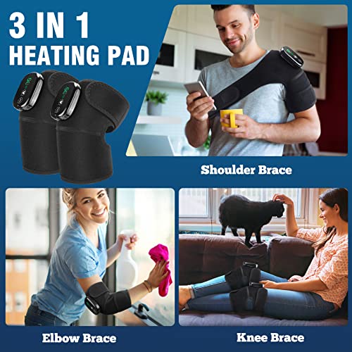 Image of MOAJAZA Knee Massager with Heat and Vibration, Heating Pad for Knee Shoulder Elbow, Heated Knee Brace for Arthritis with Massage