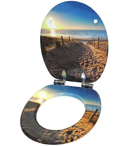 Sanilo Soft Close Toilet Seat, Wide Choice of New Toilet Seats, Stable Hinges, Easy to Mount (Dune), 470mm x 377mm - Image 4