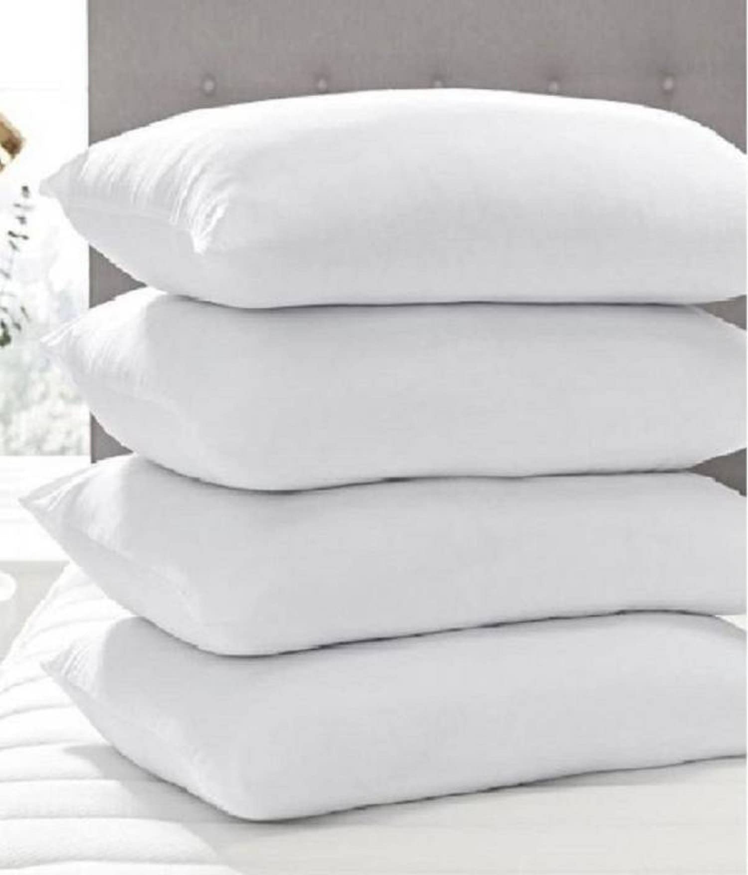 BOOMING PILLOW Polyester Fibre Attractive Sleeping Pillow Pack of 4(White) 45x62