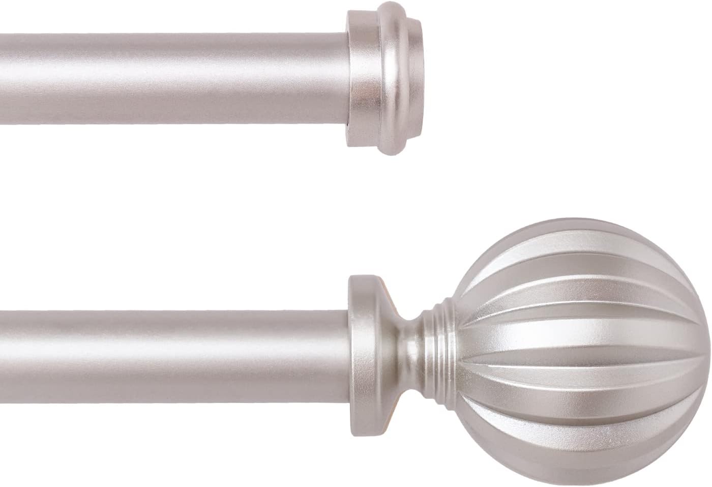 Double Curtain Rods, Window Treatment Telescoping Double Curtain Rod Set with Hardware, 3/4-Inch Diameter, Metal Curtain rods Adjusts from 48 to 84 Inches, Silver