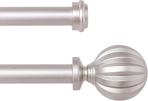 Miniatura 2 de Barras de cortina dobles, juego de cortineros telescópicos para tratamiento de ventanas con herrajes, 34 pulgadas de diámetro, barras de cortina