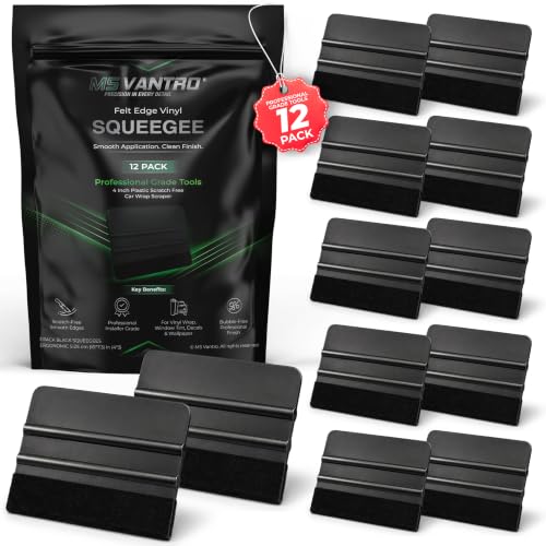 MS VANTRO Professional Value 12 Pack PP Black Felt Edge Vinyl...