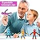 QYEHF 4 PCS Teleskop-Saugnapf Roboter Spielzeug, Telescopic Suction Cup Roboter Toy, Lustiges Pädagogisches Stressabbau-Spielzeug für Kinder und Erwachsene