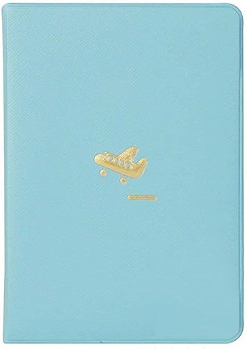 S-shine - Funda para documentos de viaje y pasaportes de avión - Porta tarjetas de identificación y pasaporte para viajes con cubierta, Azul Royal