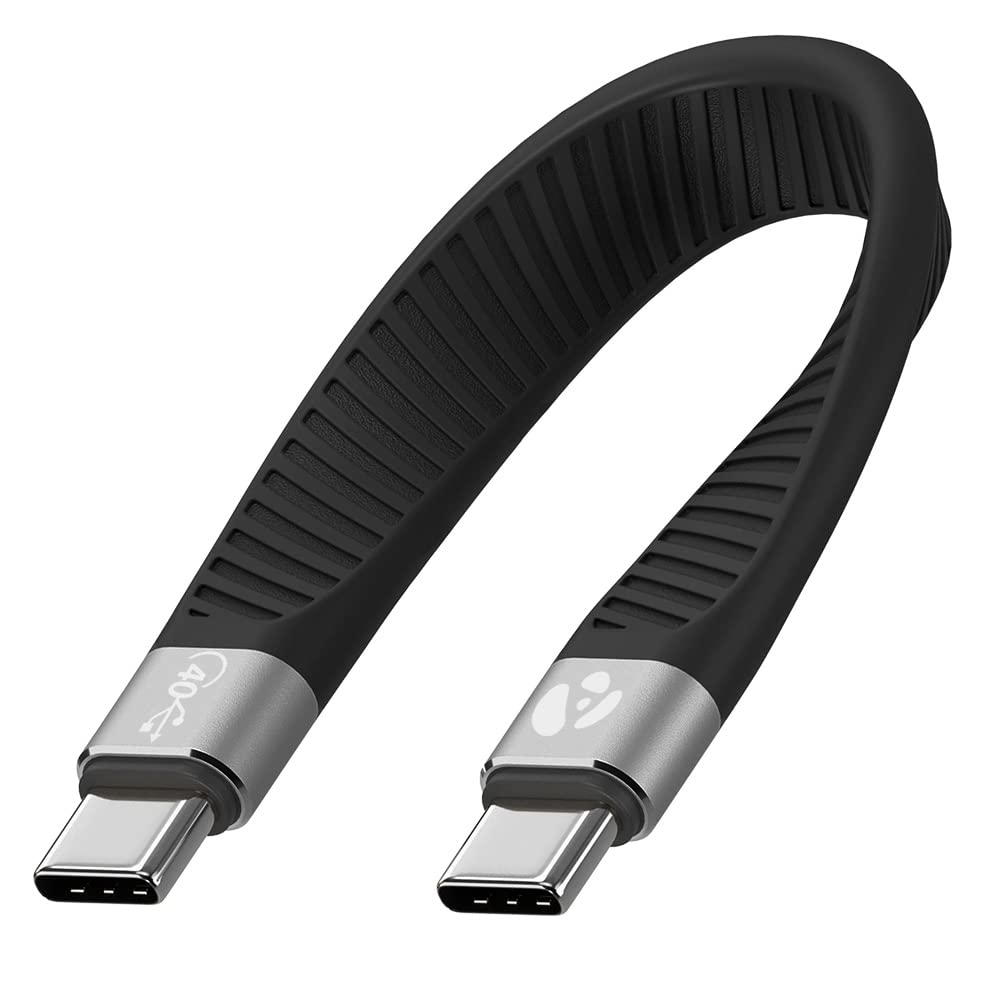 Short USB-C to USB-C USB4 Fast Charger Cable, 5 inch, 40 Gbps, 240W, Thunderbolt 3/4/5 Compatible, for iPhone 15 & 16, iPad, MacBook, Samsung Galaxy, Tablets, Laptops