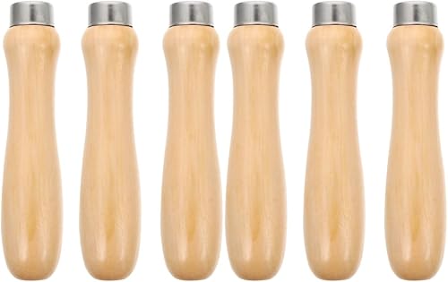 DOITOOL 6 piezas de mango de archivo de madera, agarre ergonómico para herramientas de carpintería, control cómodo natural ligero para limar