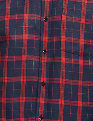 Image of Amazon Brand - Symbol Men's Regular Fit Shirt (SY-AW21-FS-412 Navy&Red 1 39)