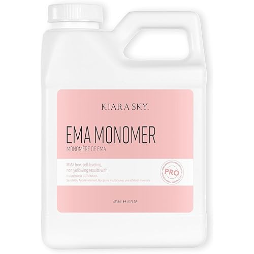 Kiara Sky EMA Monomer - Professional Acrylic Nail Liquid, 16 Fl Oz