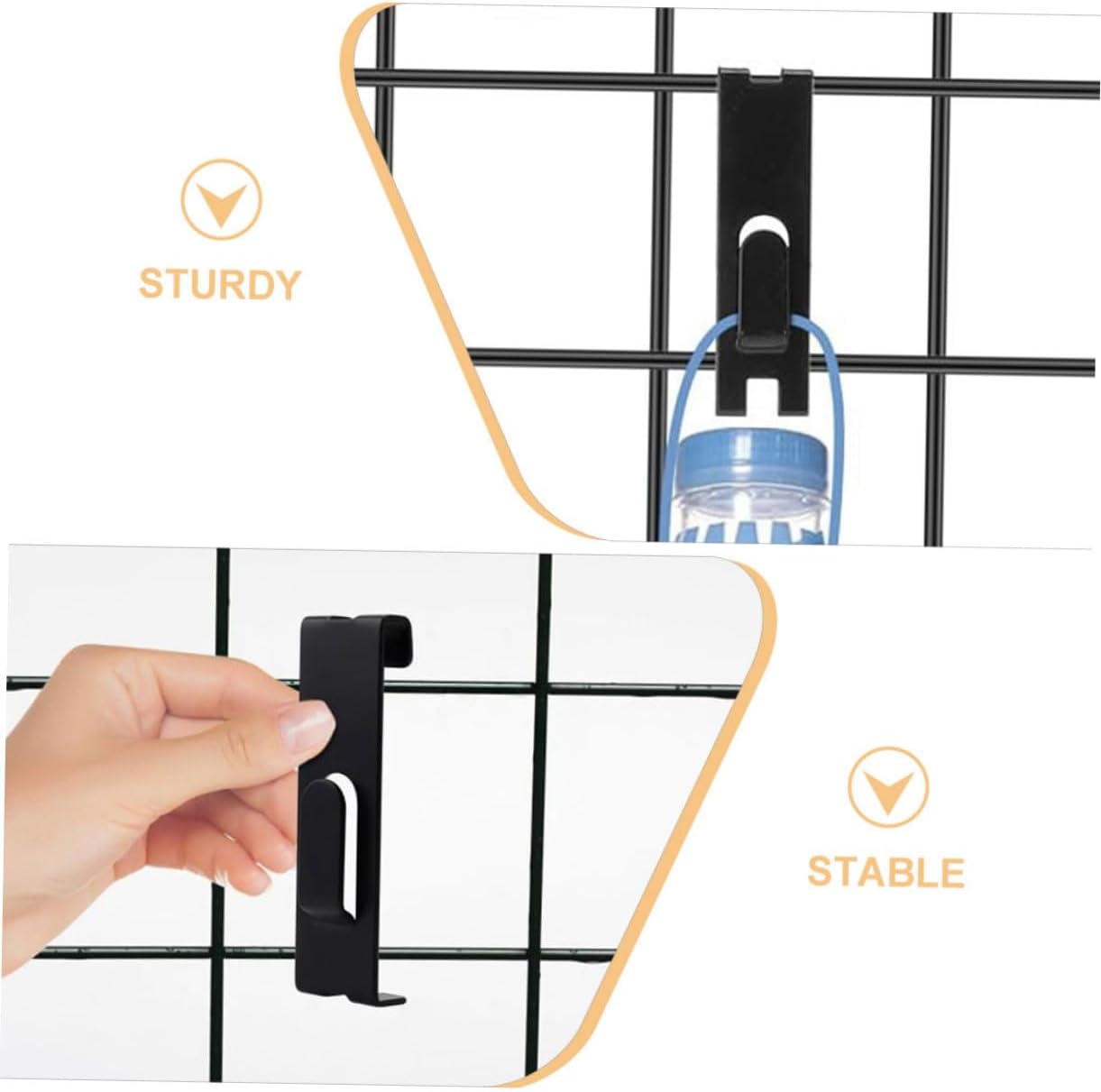 Luxshiny 15Pcs Wire Grid Wall Panel Display Hooks Versatile Hangers for Pictures Art and Accessories for Home Retail Garage Organization Sleek Modern Design