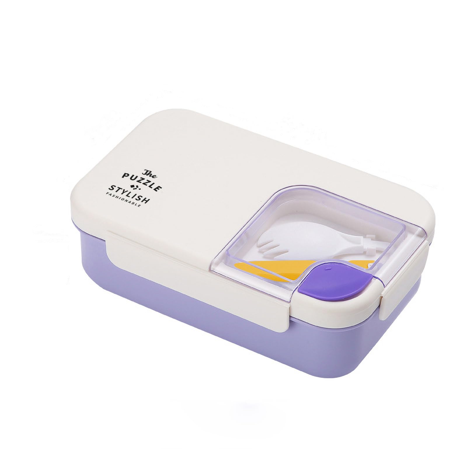 Viiivlife Bento Lunch Box – 1.1L, 3 Compartments, Leak-proof Food Container with Reusable Utensils, Microwave Safe, Perfect for Kids & Adults On-the-Go Meals (Purple)